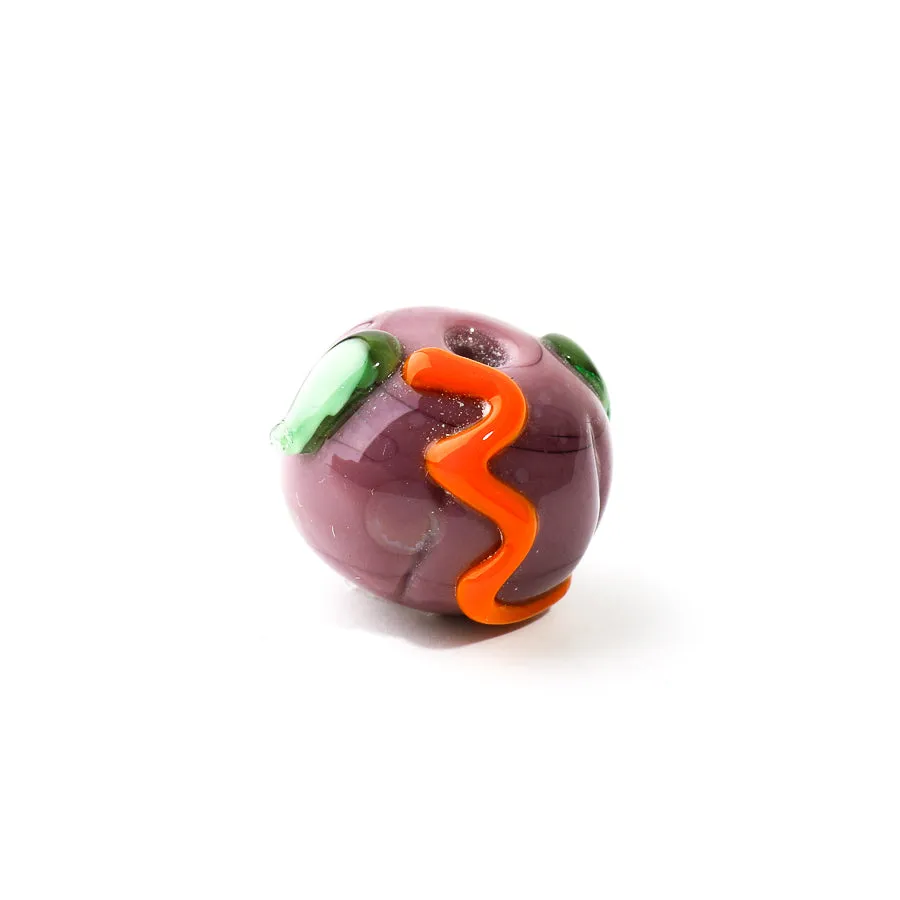 12.5 x 15mm Pumpkin Lampwork Beads - Eggplant (3 Pieces)