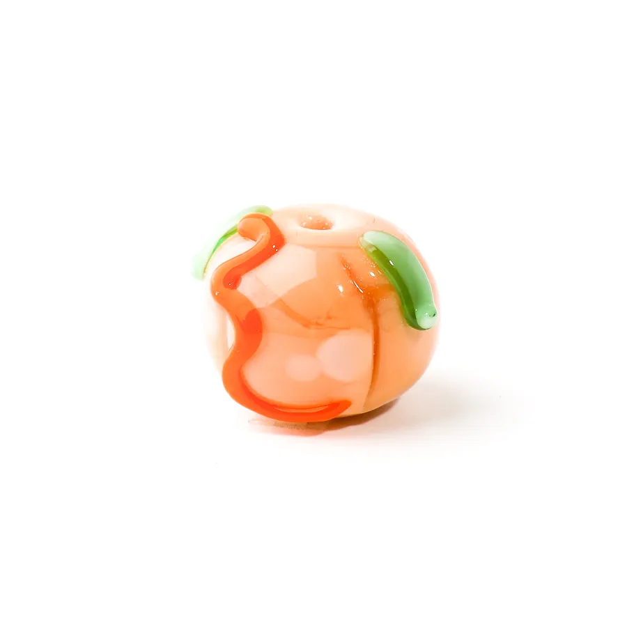 12.5 x 15mm Pumpkin Lampwork Beads - Light Orange (3 Pieces)