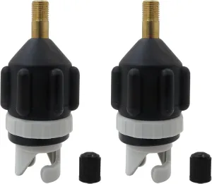 2x Inflatable Boat SUP Pump Adaptor Air Pump Converter Air Valve Adapter Conventional Air Pump Adapter Pumping Head Connector for Inflatable Kayak Stand Up Paddle Board (Black)