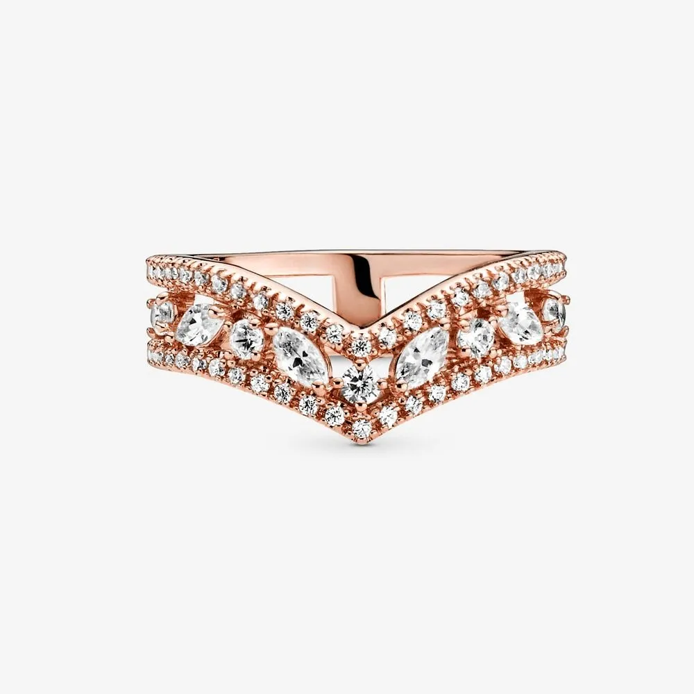 Anello chevron doppio taglio marquise