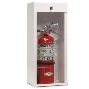 BROOKS EQUIPMENT BE936 Classic Series Metal Extinguisher Cabinet, 29 3/4", White, Pkg/2, 1 Each