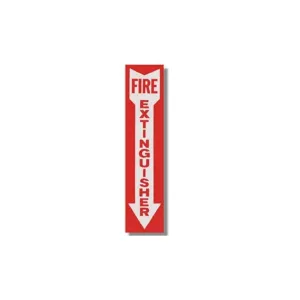 BROOKS EQUIPMENT BL109 Self-Adhesive Vinyl Fire Extinguisher Arrow Sign, 4" x 18", 1 Each