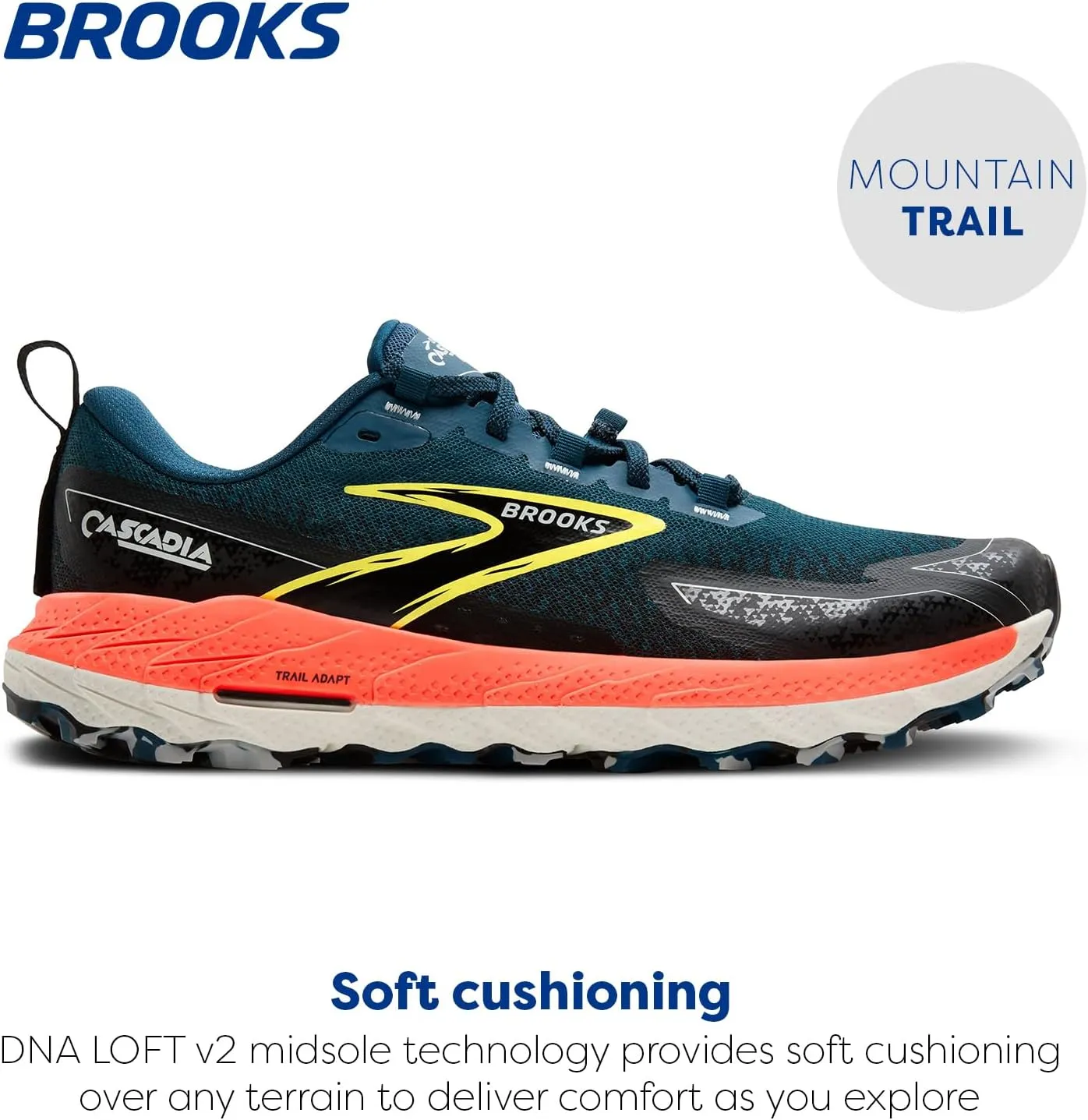 Brooks Mens Cascadia 18 Mountain Trail Running Shoe