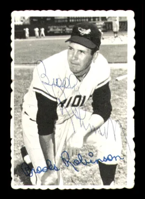 Brooks Robinson Autographed 1969 Topps Deckle Edge Card #1 Baltimore Orioles SKU #213604