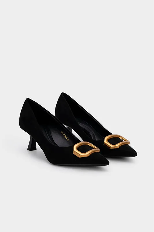 BUCKLED MID HEEL PUMP