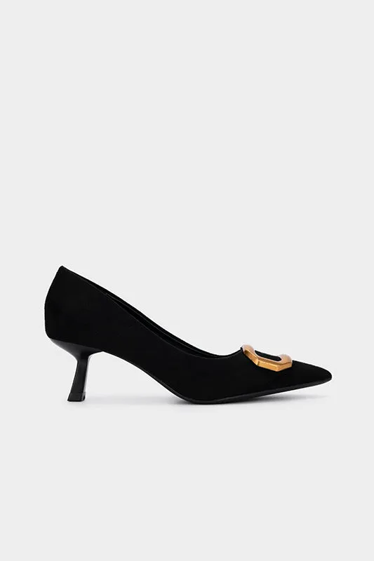 BUCKLED MID HEEL PUMP