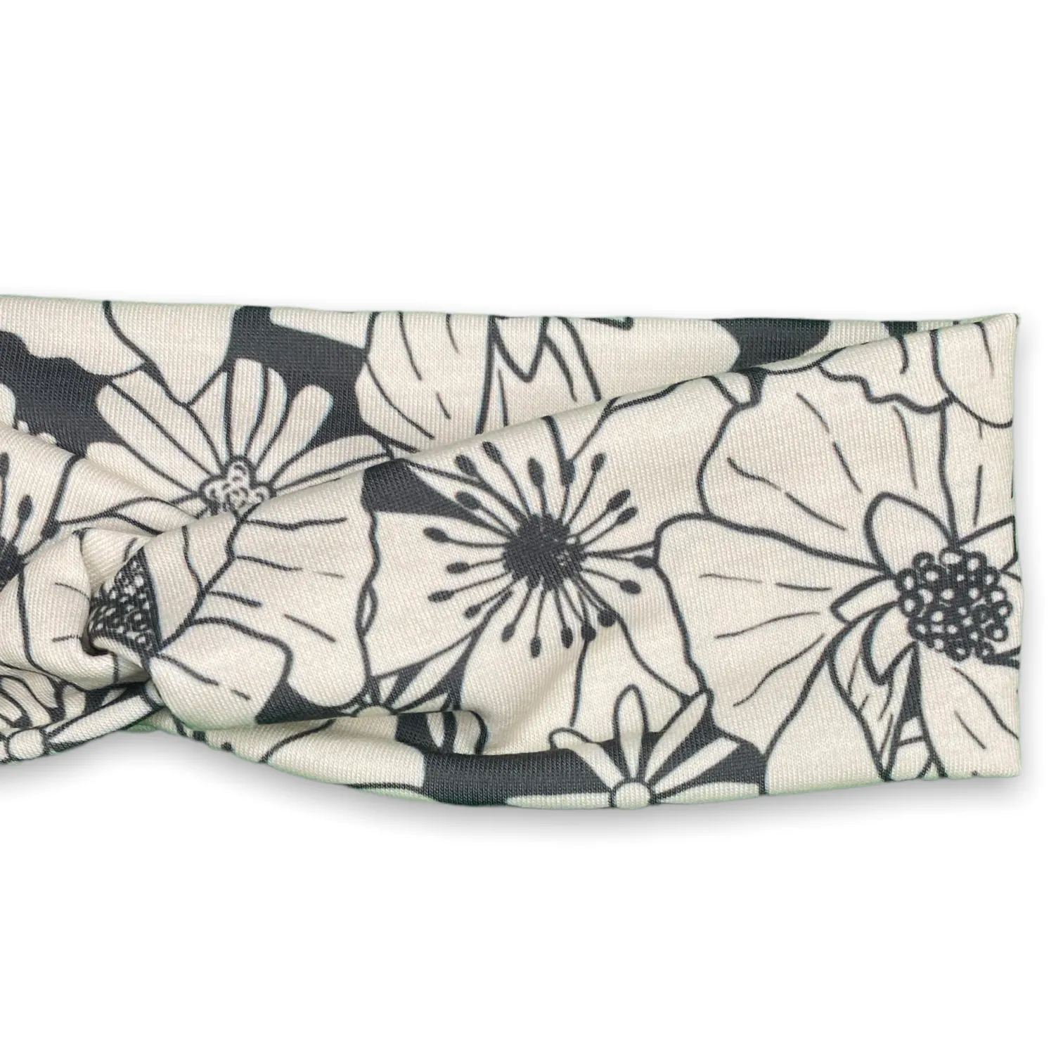 Charcoal Floral Knotties Headband