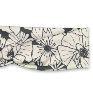 Charcoal Floral Knotties Headband
