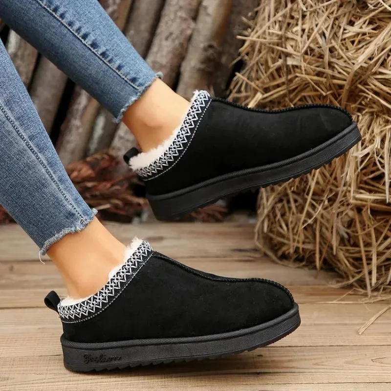 Chelsea Ankle Snow Boots Women Winter 2023 New Brand Fur Short Plush Warm Flats Slippers Platform Shoes Flip Flops  Botas
