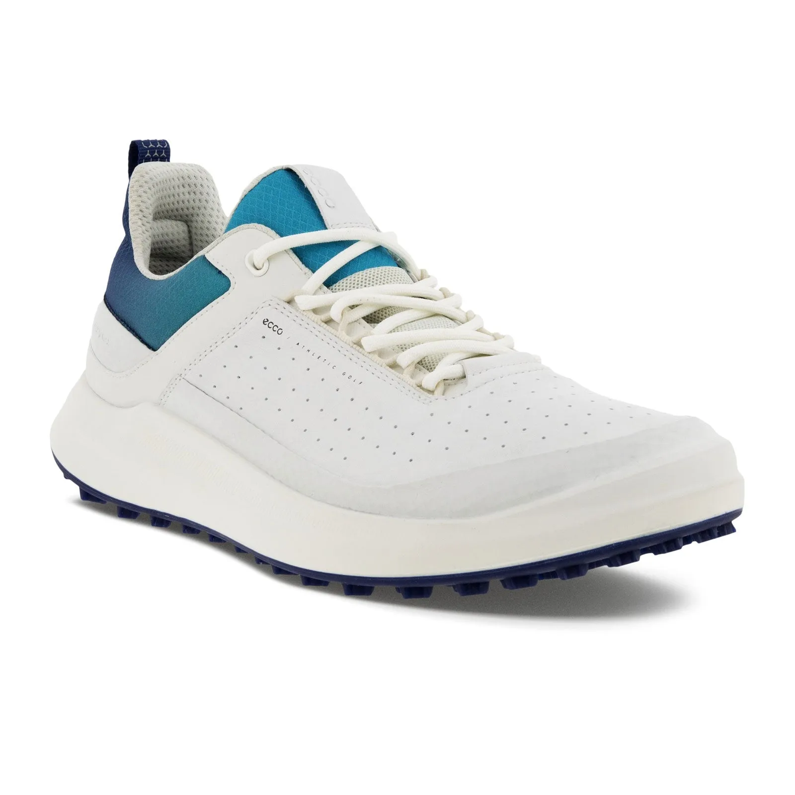 ECCO Golf Core Golf Shoe (Men) - White/White/Blue Depths/Caribbean