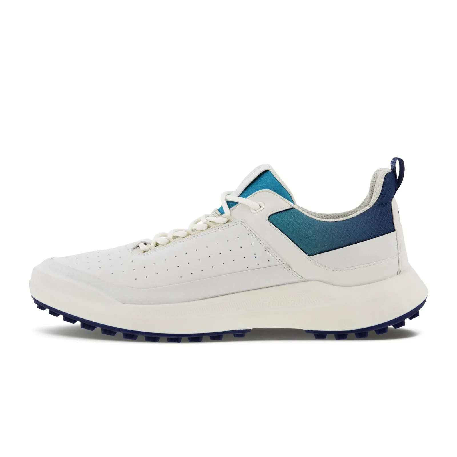 ECCO Golf Core Golf Shoe (Men) - White/White/Blue Depths/Caribbean