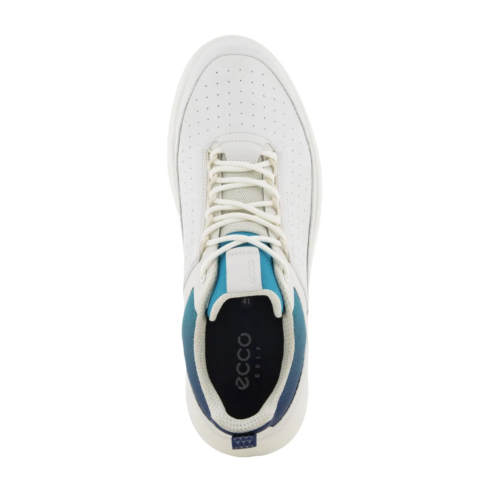 ECCO Golf Core Golf Shoe (Men) - White/White/Blue Depths/Caribbean