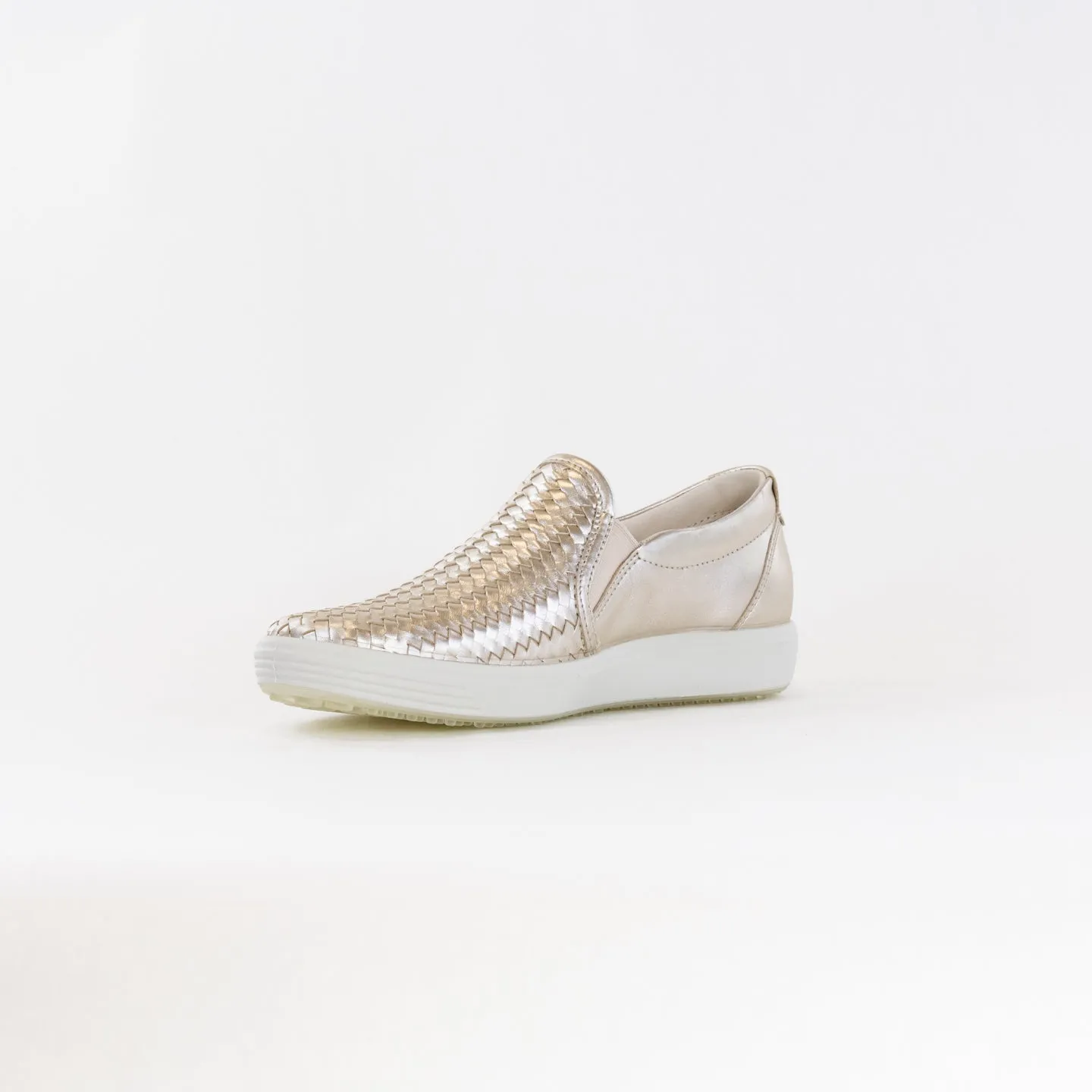 Ecco Soft 7 Woven Slip-on 2.0 (Women's) - Pure White Gold
