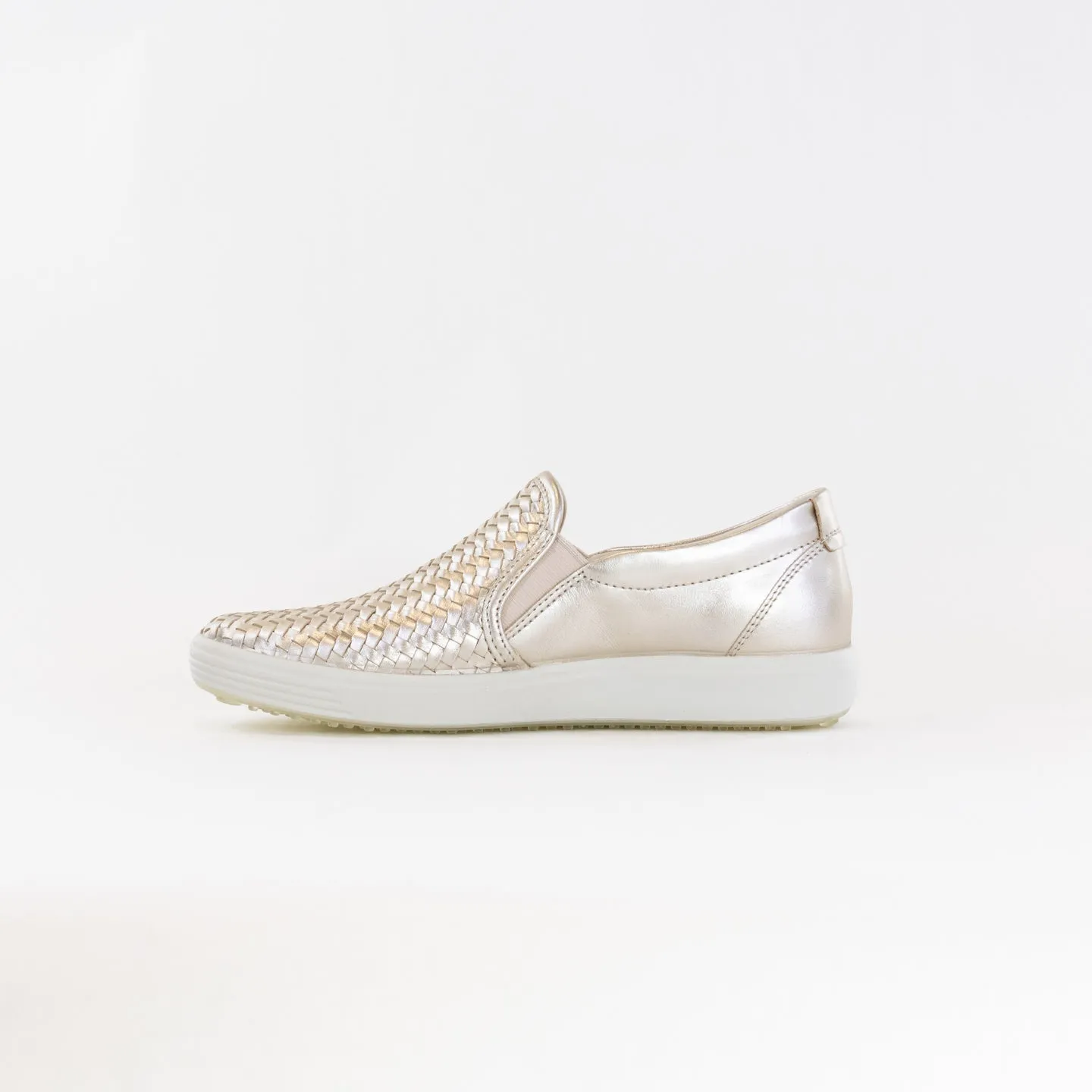 Ecco Soft 7 Woven Slip-on 2.0 (Women's) - Pure White Gold