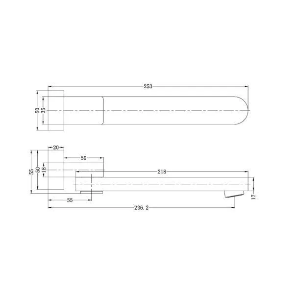 ECCO Swivel Bath Spout Chrome YSW207-CH