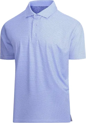 Esabel.C Mens Golf Shirts Print Moisture Wicking Short Sleeve Performance Dry Fit Stretch Active Polo Shirts for Men