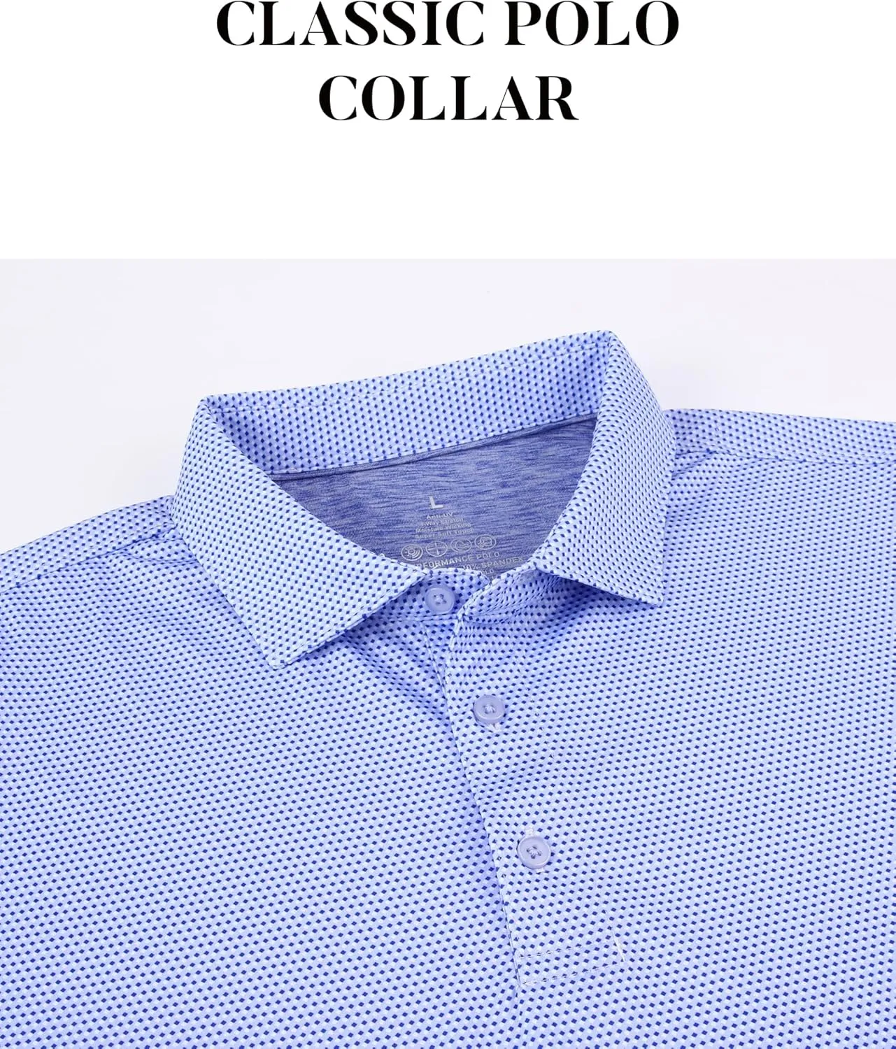 Esabel.C Mens Golf Shirts Print Moisture Wicking Short Sleeve Performance Dry Fit Stretch Active Polo Shirts for Men