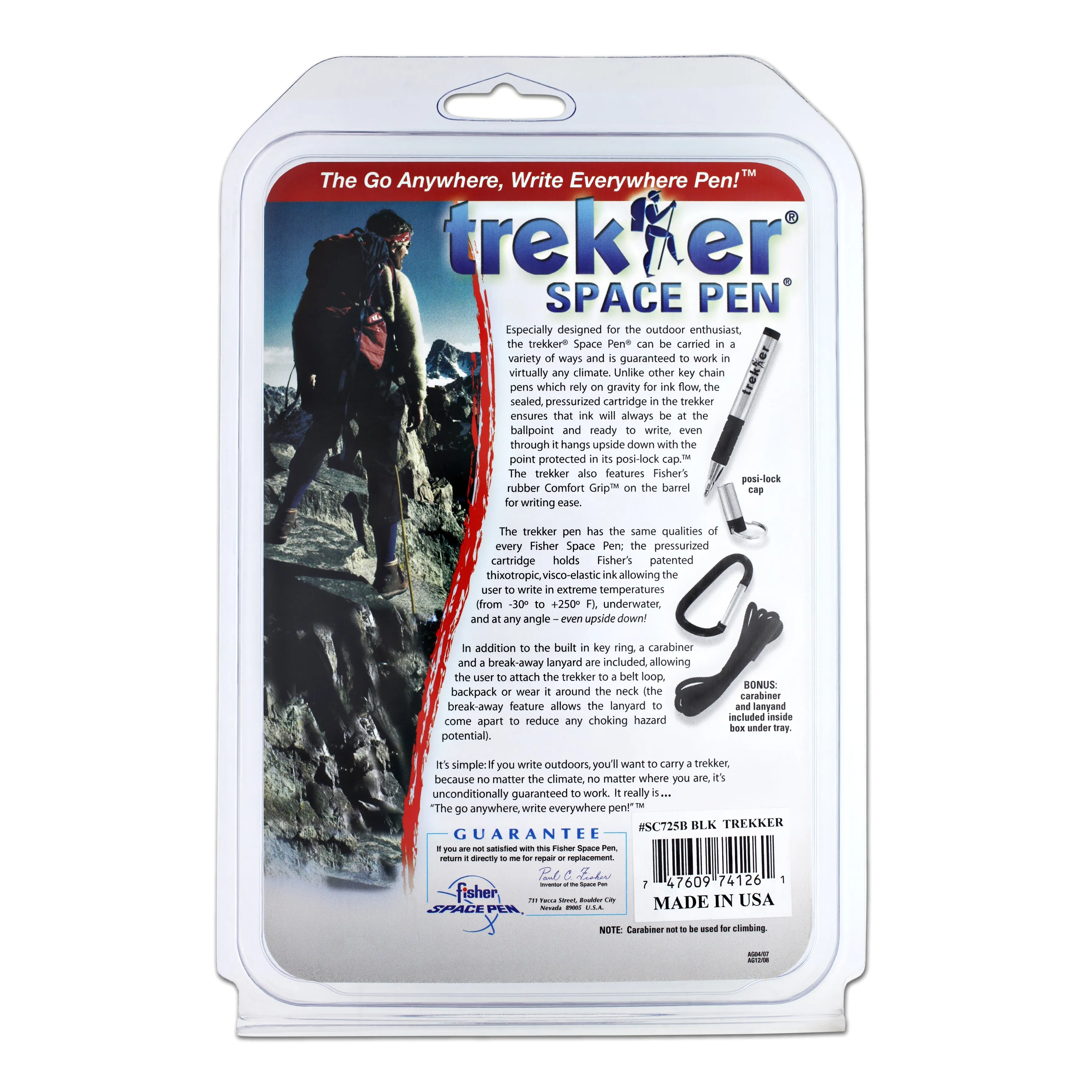 Fisher Space Trekker Keychain Ballpoint Pen in Matte Black