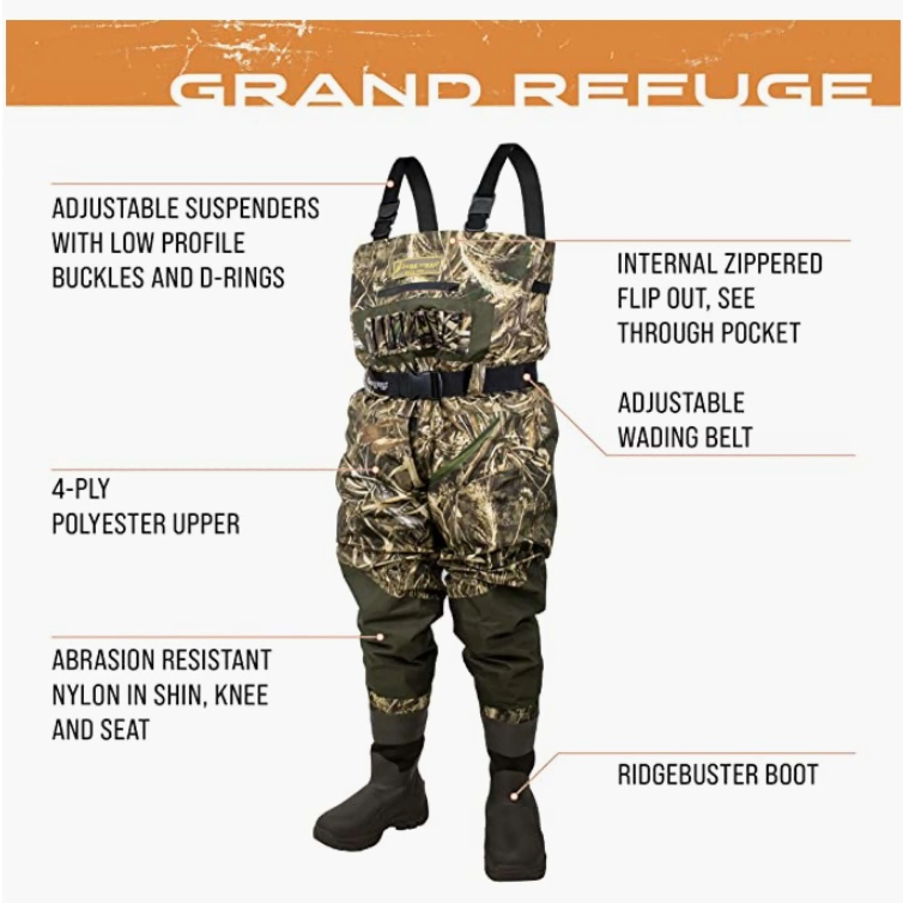 Frogg Toggs Mens Mossy Oak Bottomland Grand Refuge® 3.0 Bootfoot Wader