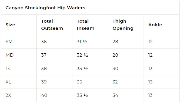 Frogg Toggs Mens Slate Canyon II Stockingfoot Hip Waders
