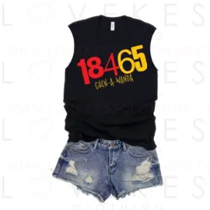 Funky Camp Zip Code Muscle Tee by LoveKess Clothing