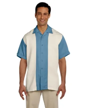 Harriton Men's Two-Tone Bahama Cord Camp Shirt 4XL CLOUD BLUE CREM