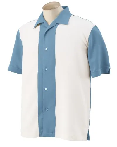Harriton Men's Two-Tone Bahama Cord Camp Shirt 4XL CLOUD BLUE CREM