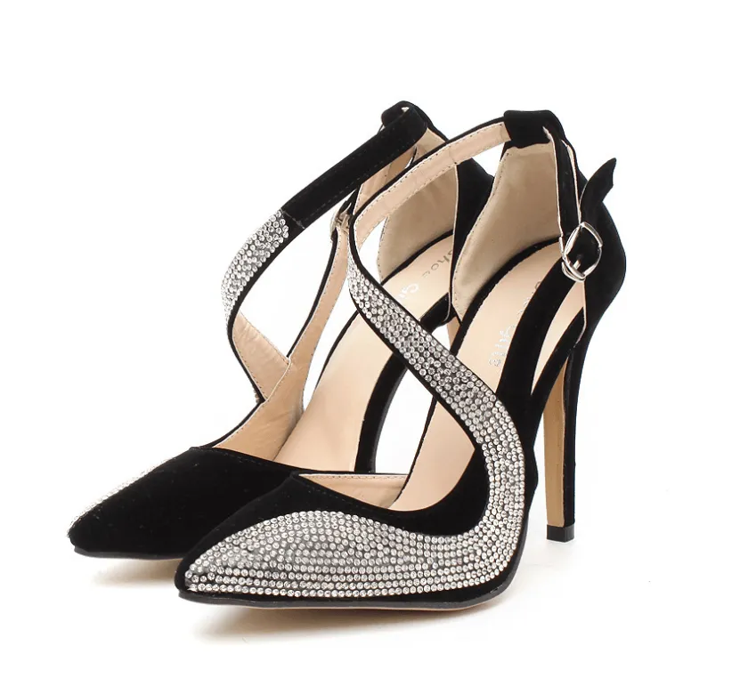 High Heel Rhinestone Pumps