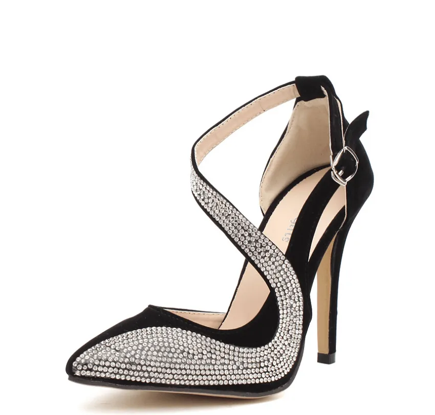 High Heel Rhinestone Pumps