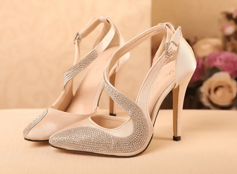 High Heel Rhinestone Pumps
