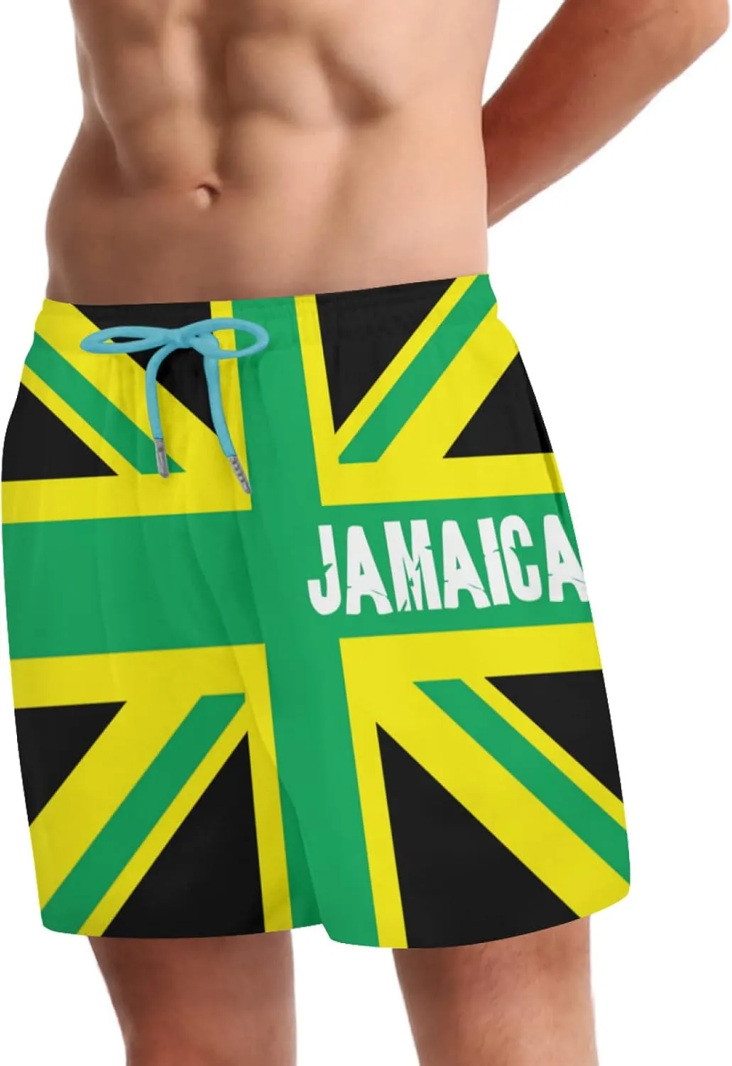 Jamaica Jamaican Kingdom Flag Men's Summer Beach Shorts, Athletic Trunks