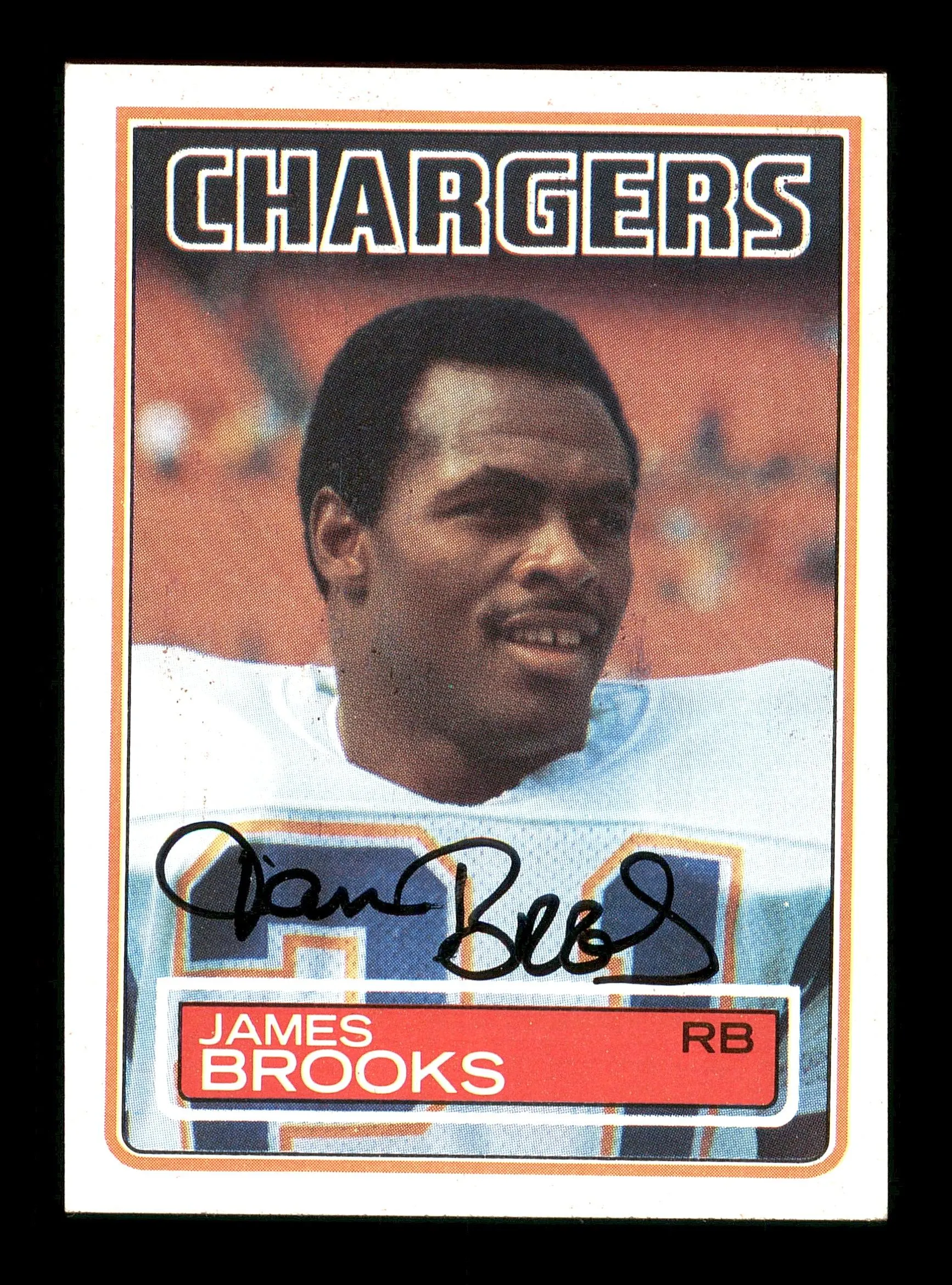 James Brooks Autographed 1983 Topps Card #372 San Diego Chargers SKU #176044
