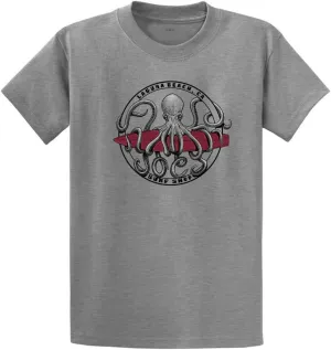 Joes Surf Shop Men's Octopus Meets Surfboard Logo Heavyweight Tees - Reg, Big & Tall