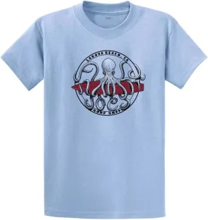 Joes Surf Shop Men's Octopus Meets Surfboard Logo Heavyweight Tees - Reg, Big & Tall