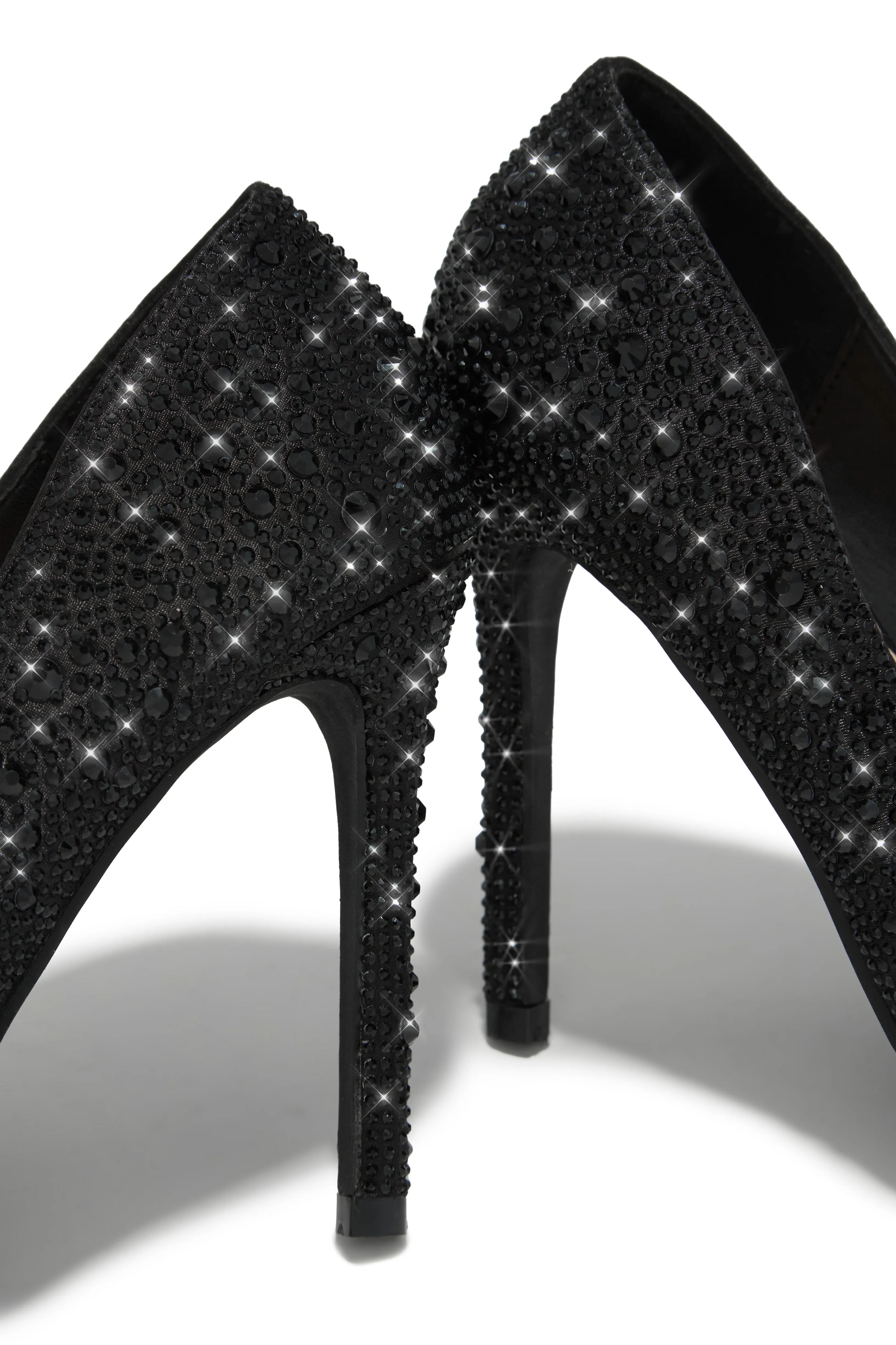 Kelly Embellished High Heel Pumps - Black