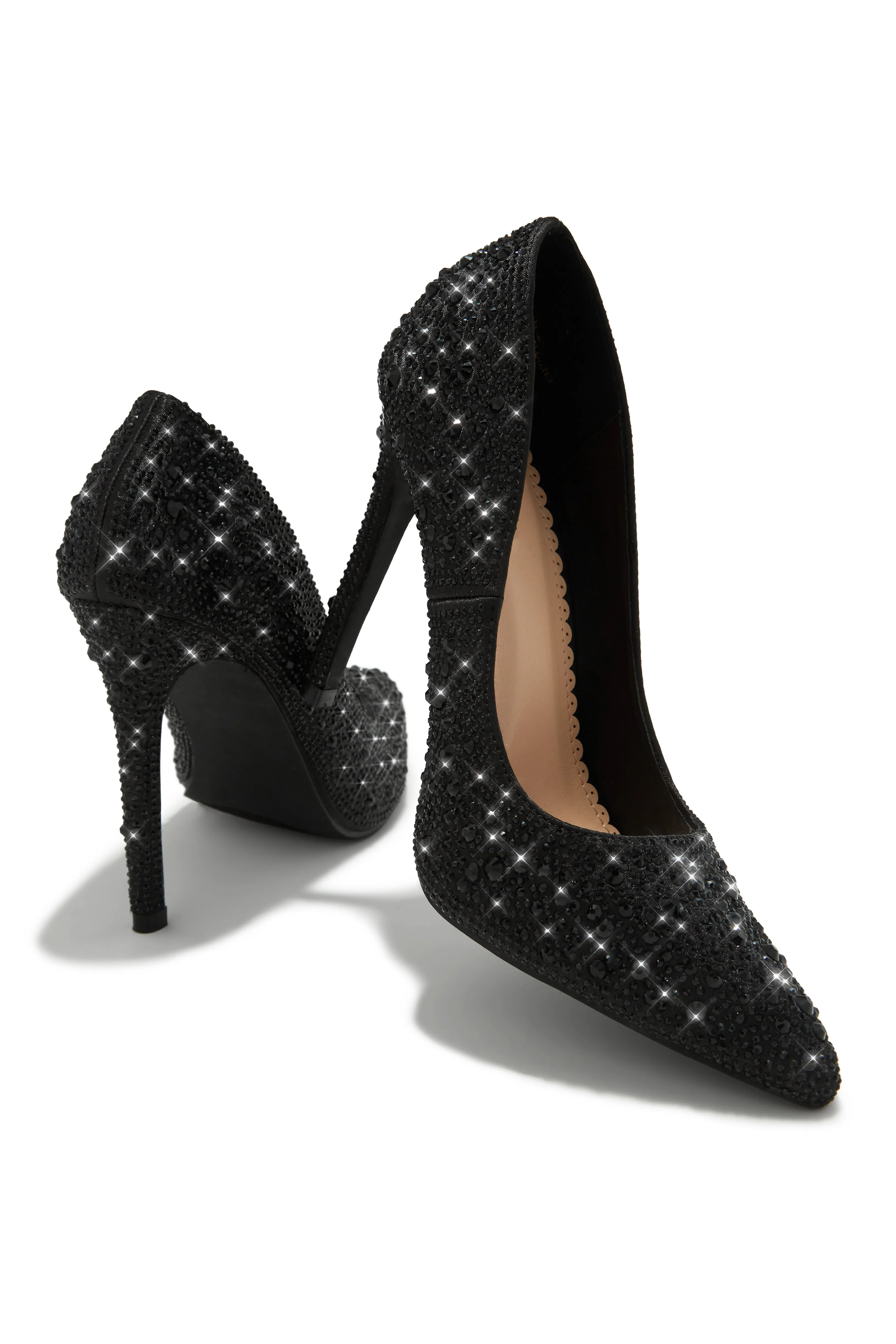 Kelly Embellished High Heel Pumps - Black
