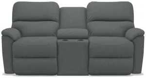 La-Z-Boy Brooks Grey Power Reclining Loveseat with Headrest and Console
