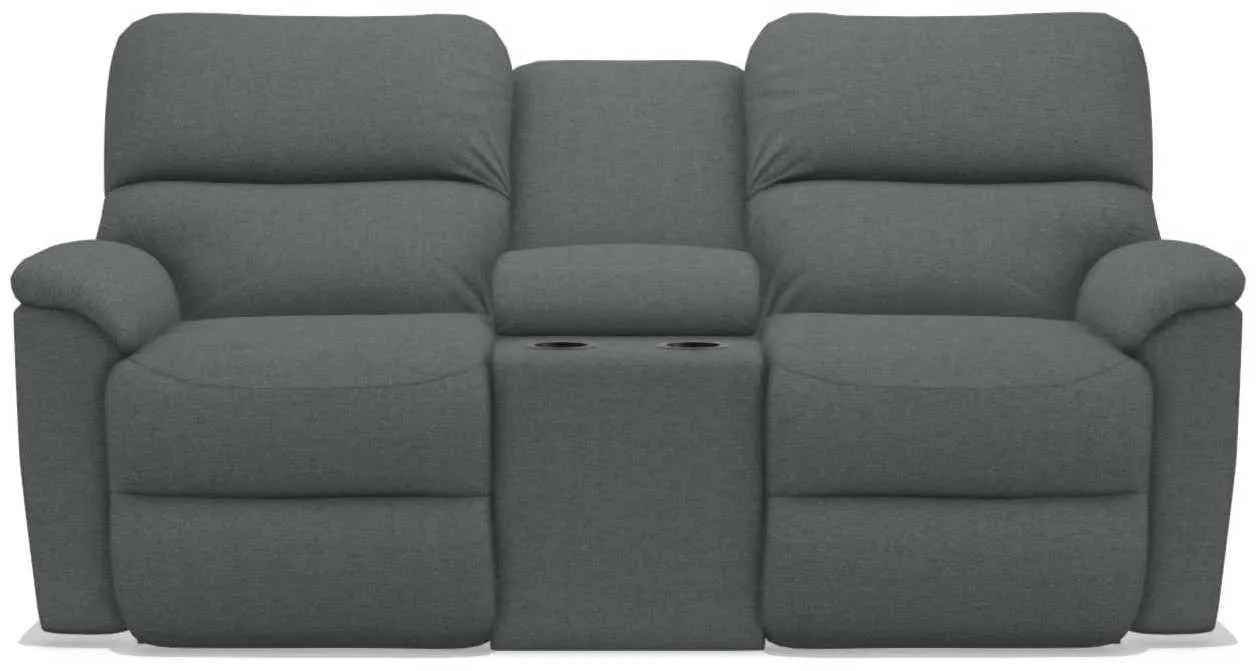 La-Z-Boy Brooks Grey Power Reclining Loveseat with Headrest and Console