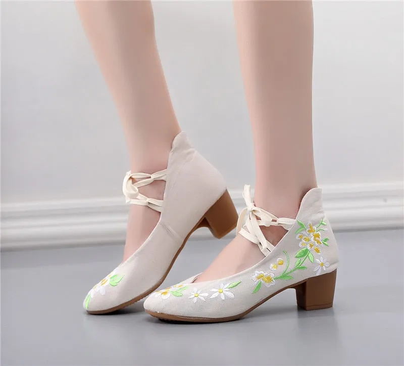 Lace Up Bow Pumps