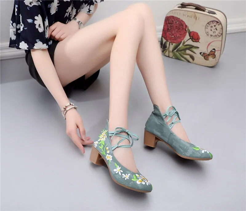 Lace Up Bow Pumps