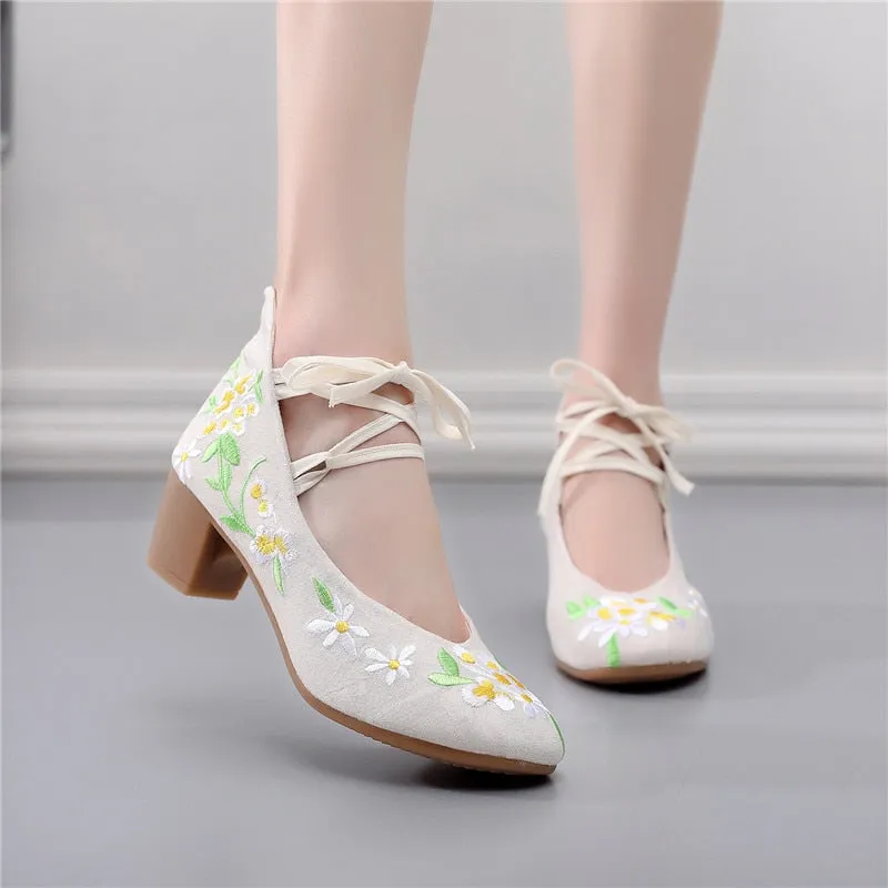 Lace Up Bow Pumps
