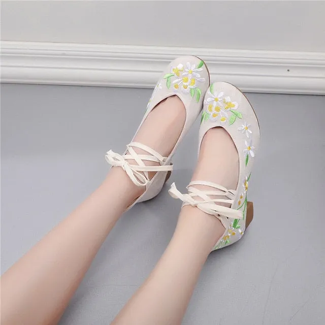 Lace Up Bow Pumps