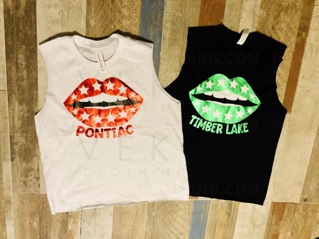 Lips and Stars Muscle T-Shirt