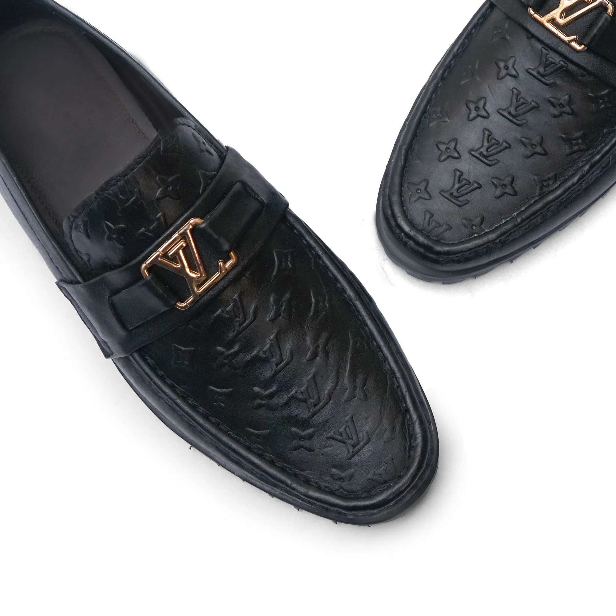 LS Pure Leather Textured Chunky Loafers LS-860