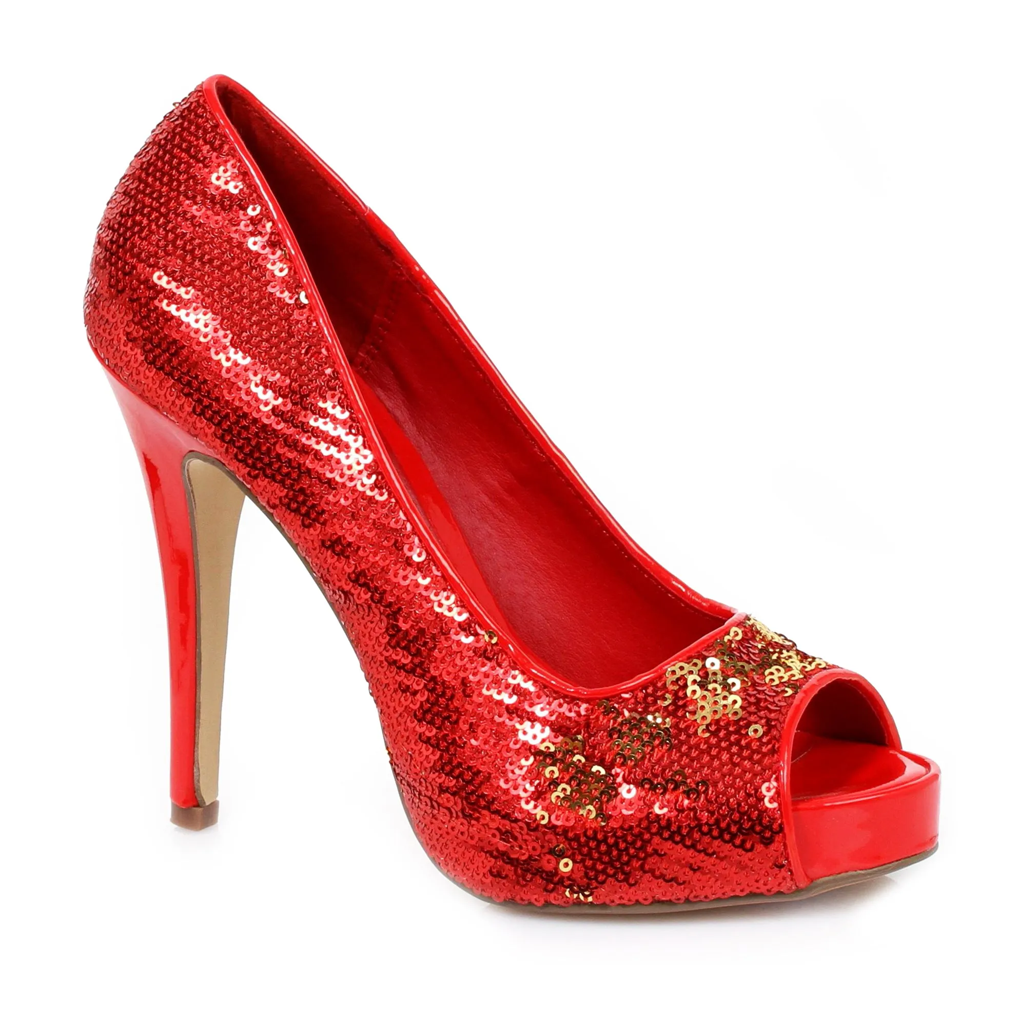 Open Toe Glitter Pump