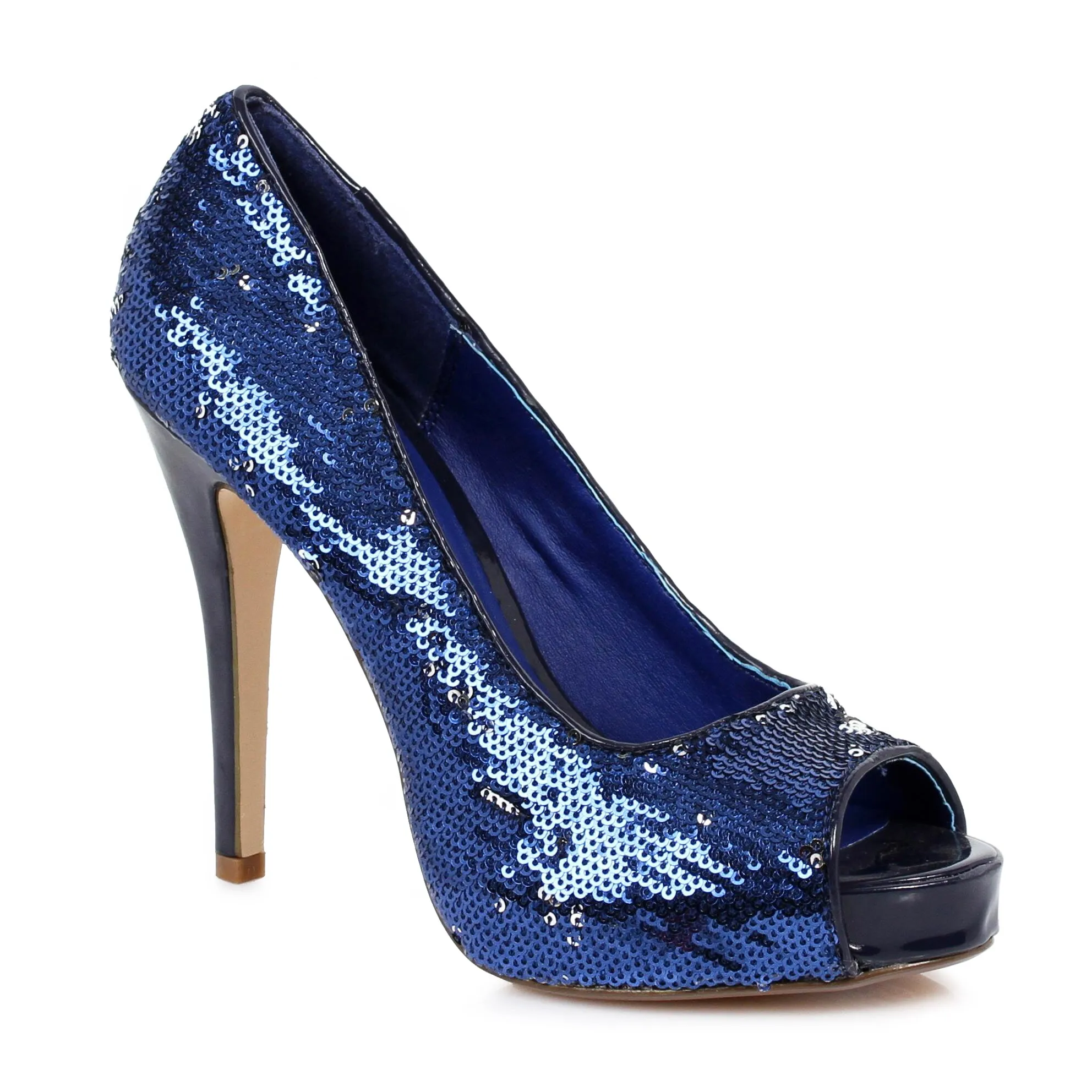 Open Toe Glitter Pump