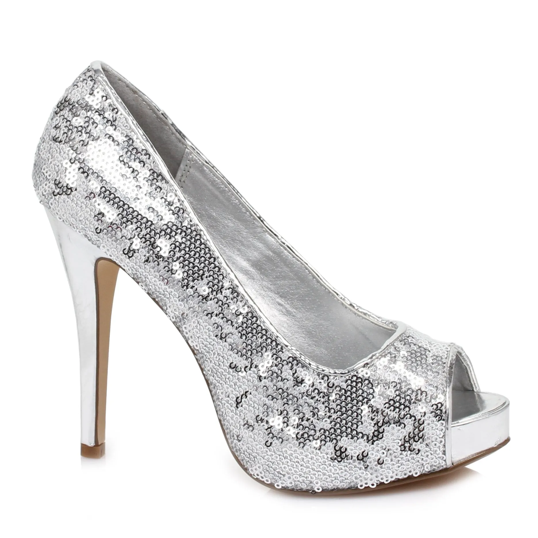 Open Toe Glitter Pump