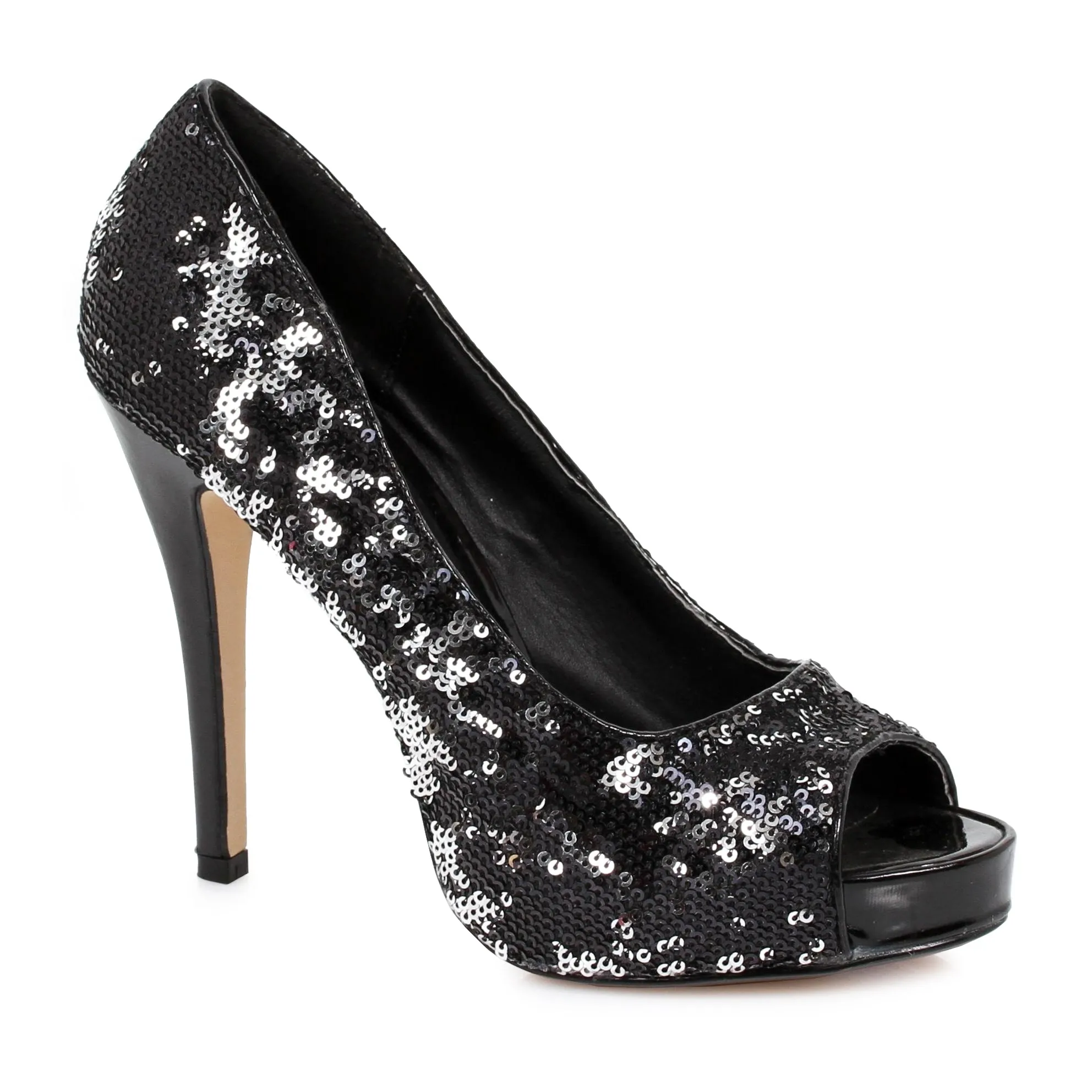 Open Toe Glitter Pump