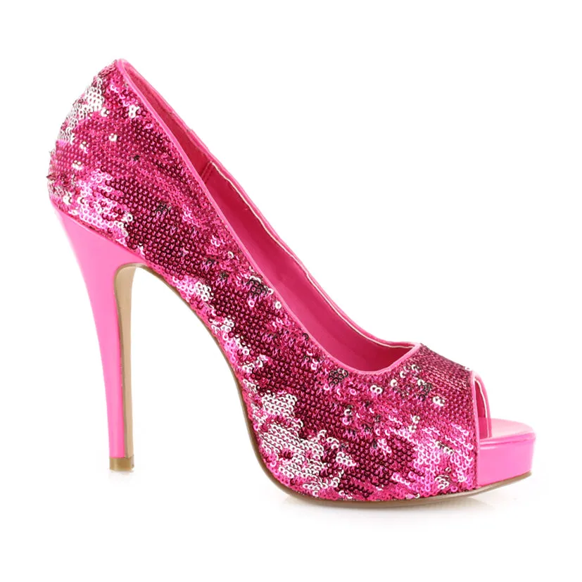 Open Toe Glitter Pump