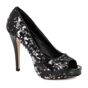 Open Toe Glitter Pump